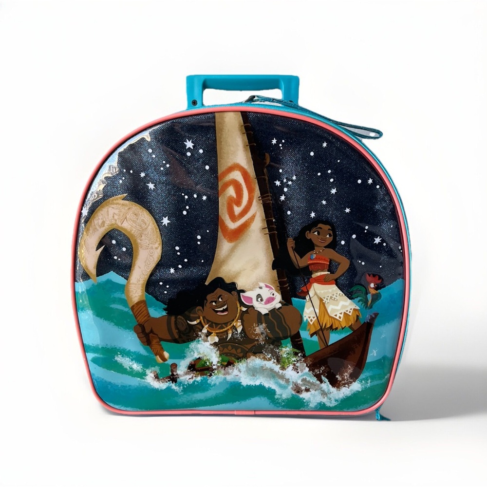 Disney Store MOANA & Maui ROLLING Suitcase Pull Up Handle CARRY ON LUGGAGE Stars
